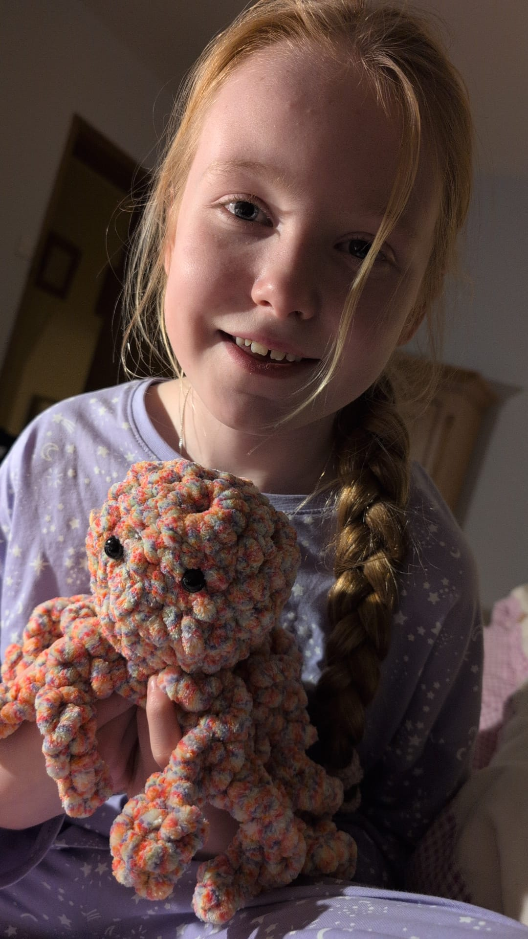 Evelina with her giant octopus